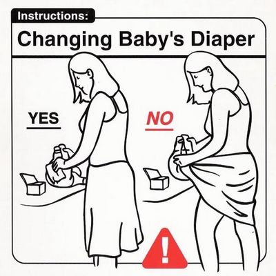 Changing baby's diaper