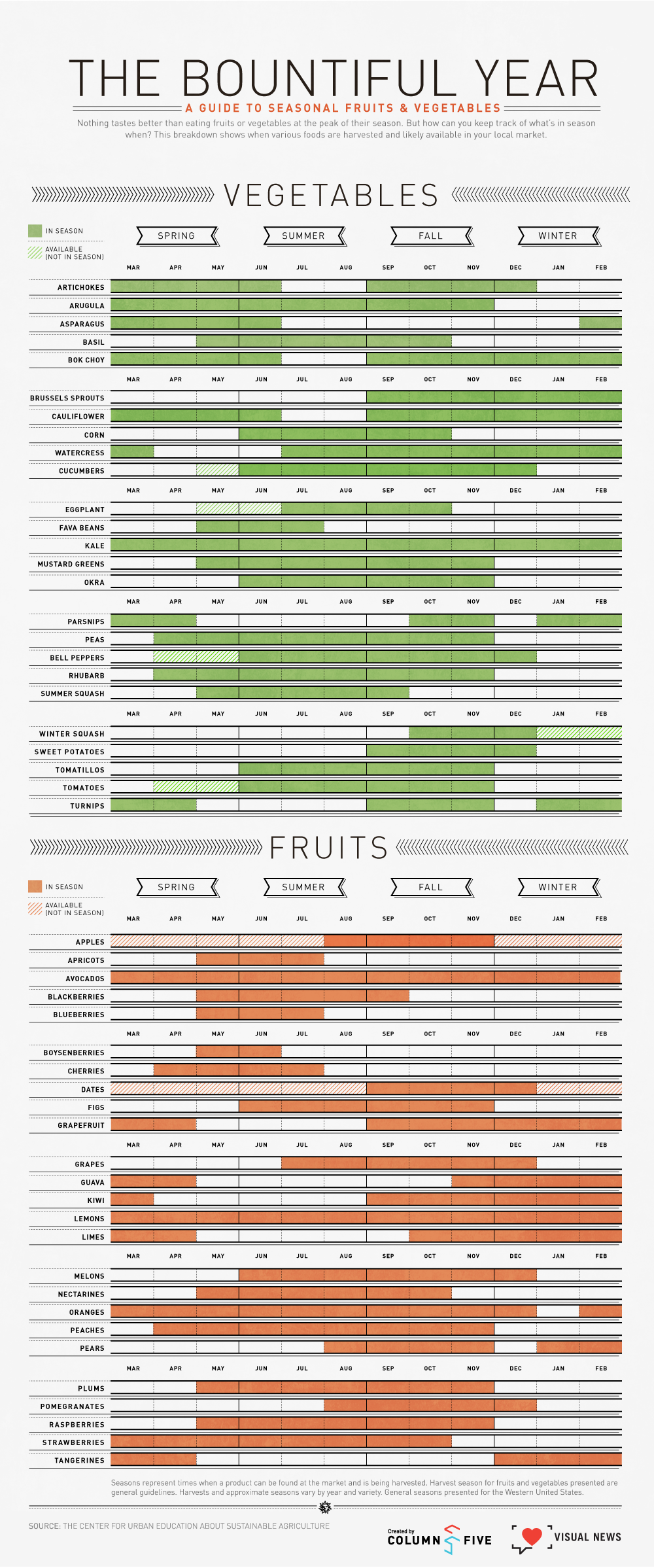 The Bountiful Year: A Guide To Seasonal Fruits & Vegetables
