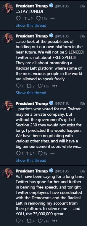 President Trump's Final Tweets